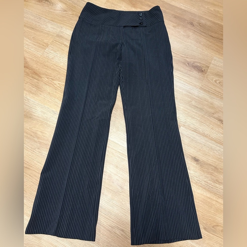 Majora Collection Black Pinstripe trousers low waisted
